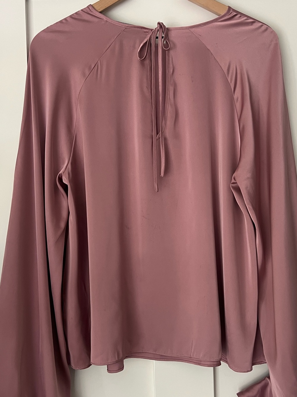 ELOQUII Poet Sleeve Tie Back Blouse Mauve Dusty Rose Women’s Size 14 - Picture 7 of 14